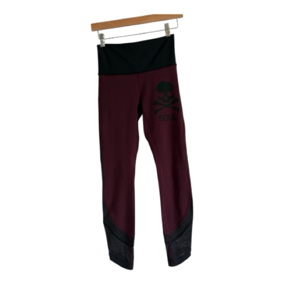 Lululemon Athletica Womenâs Maroon And Black Leggings
